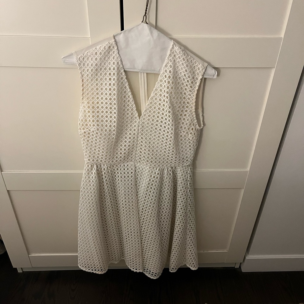 Sandro eyelet white a-line summer dress